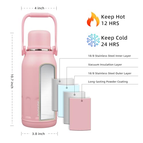Stainless Steel Insulated Bottle with Handle & Strap
