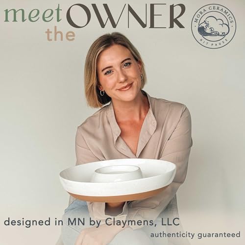 Ceramic Chips and Dip Serving Tray