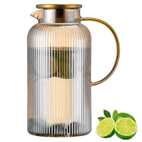 Glass Pitcher with Lid