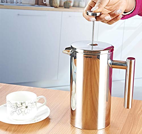 34oz French Press Coffee Maker Stainless Steel Double Wall