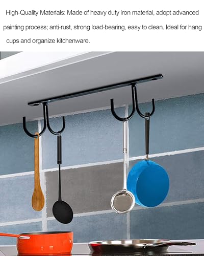 Mug Rack Under Cabinet Mug Hooks Coffee Cup Holder Cups Organizer Hanger (16.99 Count)