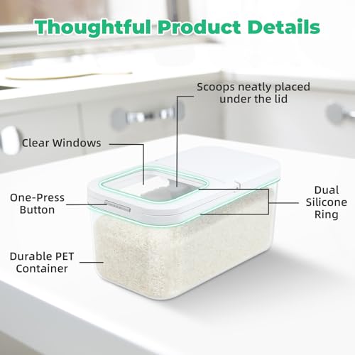Rice Flour Storage Container with Automatic Flip