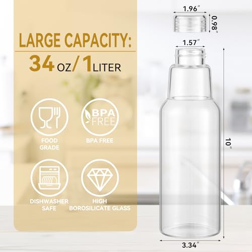 34 Oz Glass Bottles with Lids