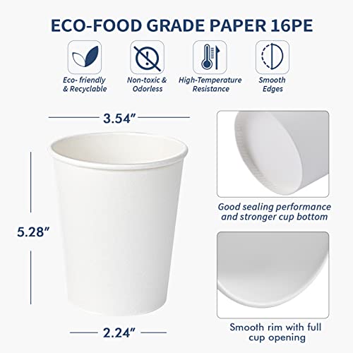 Disposable Paper Coffee Cups 16oz (210 Count)