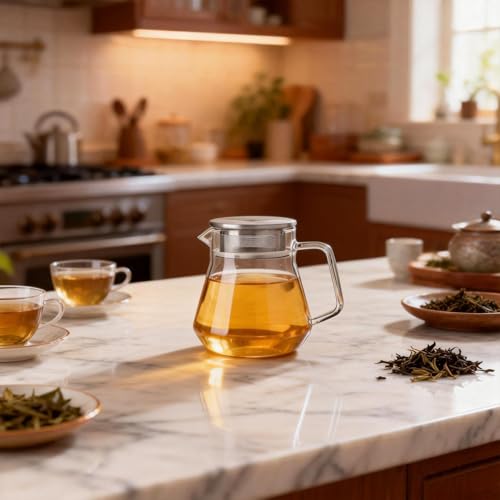 Small Glass Teapot with Stainless Steel Filter Lid