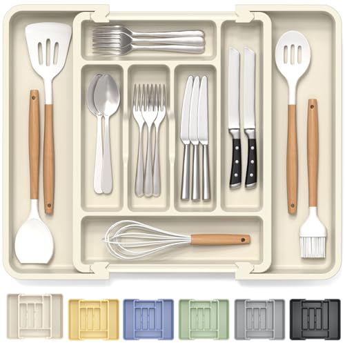 Large Silverware Organizer Tray for Kitchen Drawer Utensils Thicker