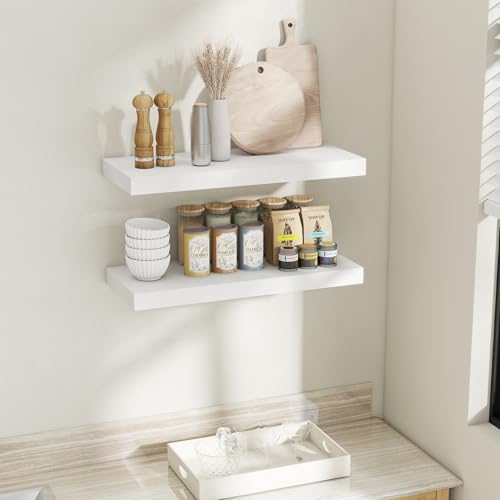 30 Inch White Floating Shelves for Wall (2 Count)