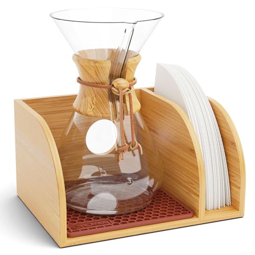 Pour Over Caddy for Chemex Bodum Cosori Coffee Makers Brown
