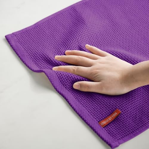 100% Cotton Purple Waffle Weave Kitchen Dish Cloths (6 Count)