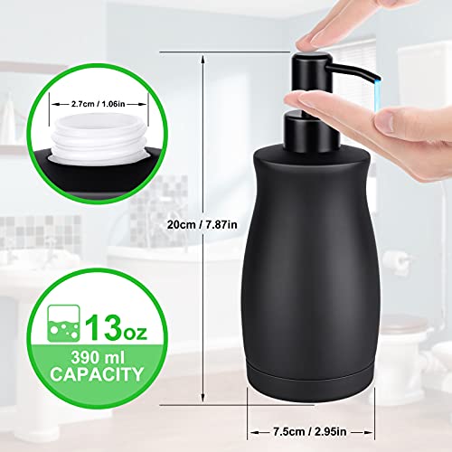 Stainless Steel Countertop Matte Black Soap Dispenser Liquid Bottle for Kitchen & Bathroom Hand Dish Lotion