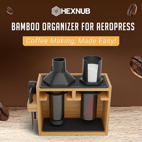 Organizer Stand for AeroPress Bamboo Coffee Caddy Original Black