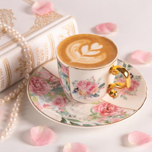 Tea Cups and Saucers Set of 2 (2 Count)