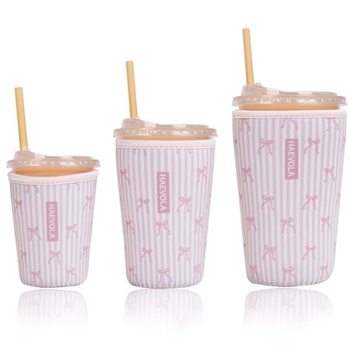 Reusable Insulated Neoprene Iced Coffee Cup Sleeve (3 Count)