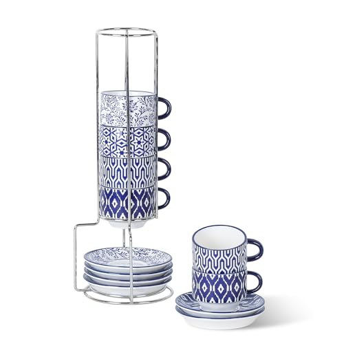 Ceramic Espresso Cups with Saucers (7 Count)