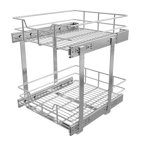2 Tier Pull Out Cabinet Organizer 15" W X 17" D