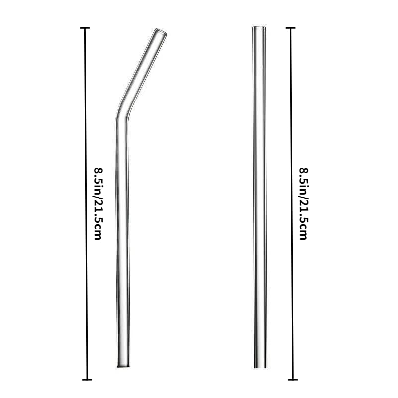 16 Pack Reusable Glass Straws