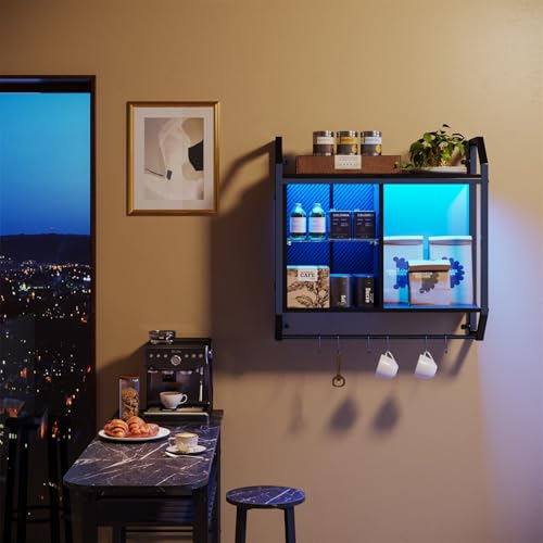 25" LED Gaming Floating Shelves for Wall