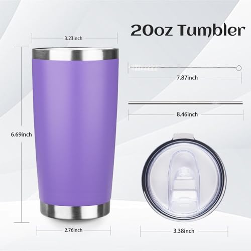 DIW 20oz Insulated Tumbler Bulk Travel Coffee Mug with Lid (4 Count)