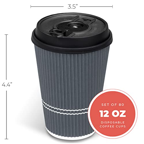 Disposable Coffee Cups With Lids (90 Count)