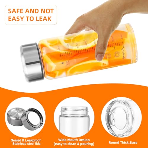 Glass Juice Bottles 4 Pack 16 oz (4 Count)