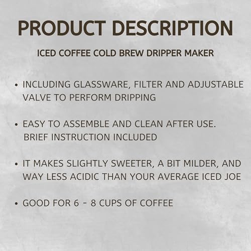 Iced Coffee Cold Brew Drip Tower Coffee Maker Wooden
