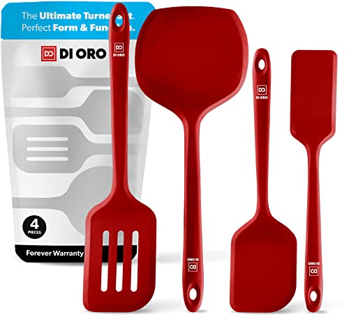 DI ORO Silicone Turner Spatula Set (4 Count)