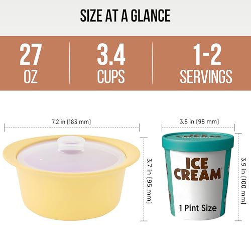 27oz Platinum Silicone Microwave Steamer Pot with Handle & Lid