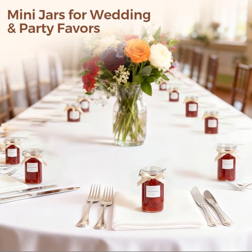 Small Glass Spice Jars with Airtight Lids 4oz 6 Pack with Labels (6 Count)