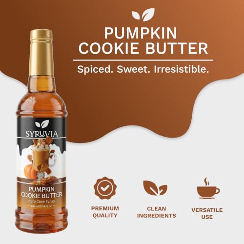 Coffee Syrup Pumpkin Cookie Butter Flavored Syrup for Drinks (25.4 Fl Oz)