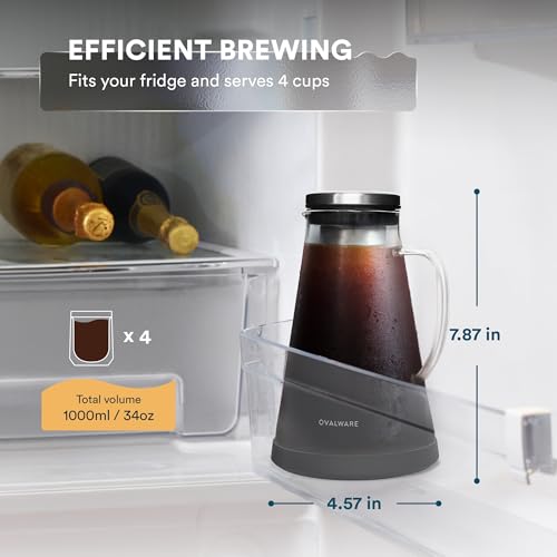 Airtight Cold Brew Coffee Maker with Tea Infuser & Spout 1.0L