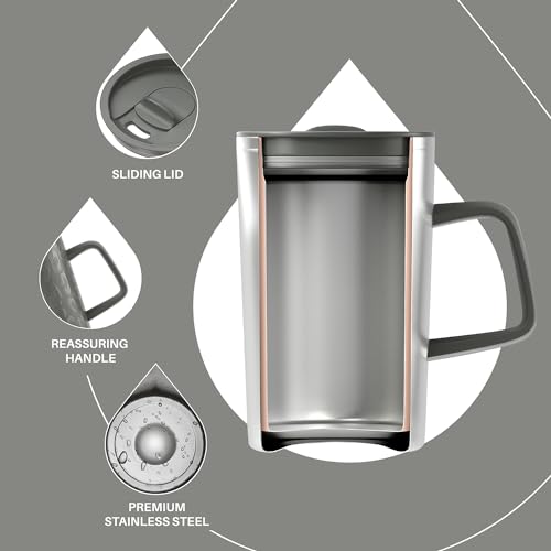16 oz Insulated Coffee Mug with Lid and Handle