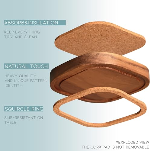Acacia Wood Coasters for Drinks (6 Count)