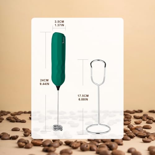 Ultra Fast Handheld Milk Frother Double Whisk with Stand 2 Batteries Stainless Steel for Lattes Cappuccino Matcha Hot Chocolate Coffee Bar Accessories Kitchen Gadgets Gift
