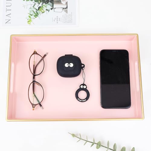 Pink Bathroom Vanity Tray with Handles for Dresser Tops