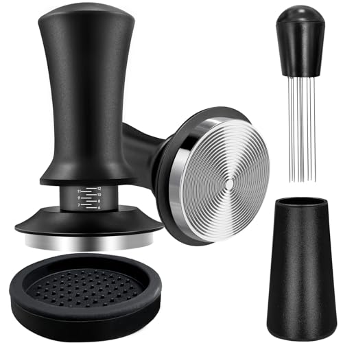Coffee Espresso Tamper 51mm with WDT Tool Calibrated Spring Loaded