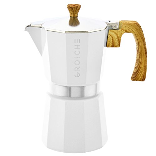 Milano Stovetop Espresso Maker Moka Pot 9 espresso Cup 15.2oz White