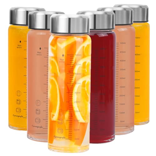 Glass Juice Bottles 6 Pack 20 oz (6 Count)