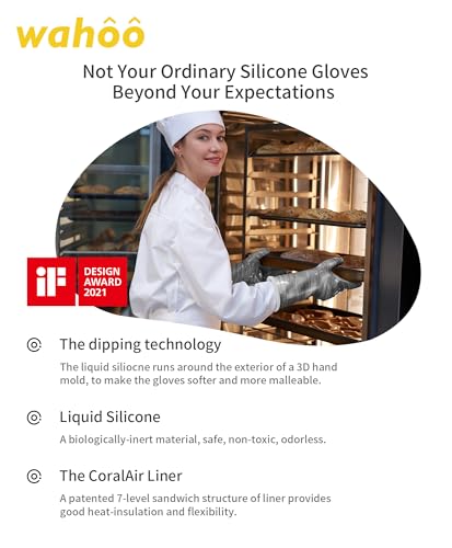 wahoo 12 Inch Liquid Silicone Oven Mitts
