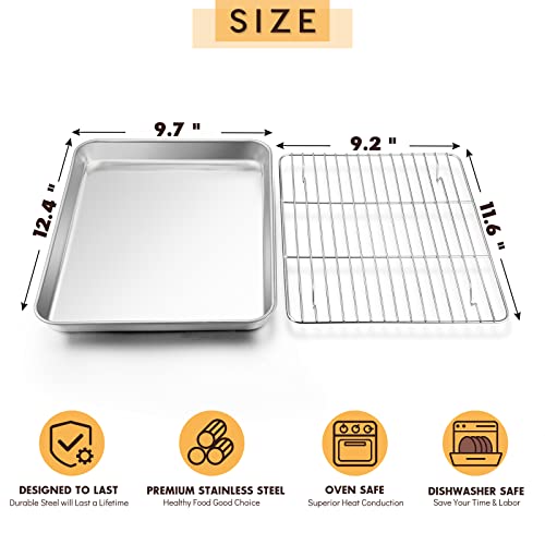 Stainless Steel Baking Sheet with Rack Set (2 Count)