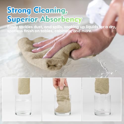 Brown Microfiber Cleaning Cloth 6 Pack 12.5 x 12.5 inch Microfiber Towels for Cars Ultra Absorbent Car Washing Cloth Lint Free Streak Free Cleaning Rags for Car (6 Count)