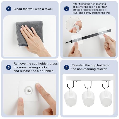 3pcs Under Cabinet Mug Hooks