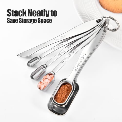 18 8 Stainless Steel Measuring Spoons with Long Handle
