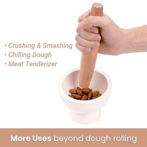 12 Pack 8 Inch Small Wood Rolling Pins (12 Count)