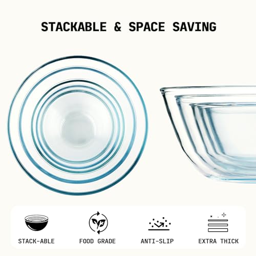 5pc Glass Mixing Bowls Sets
