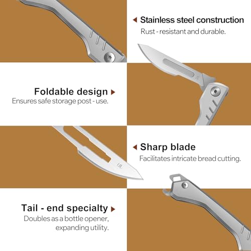 Folding Bread Lame Dough Scoring Tool with 10 Blades & Storage Box