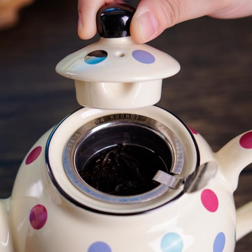 Farmhouse 4 Cup Ceramic Teapot with Removable Infuser and Lid
