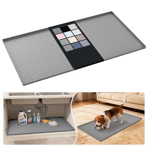 Waterproof Silicone Under Sink Mat 40'' x 22'' Shelf Liner for Kitchen and Bathroom (880 sq in)