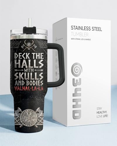 Viking Valhal La Funny Norse 40 oz Tumbler with Handle