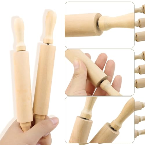6 Pack 8 Inch Mini Wood Rolling Pin