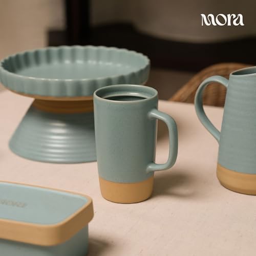 Mora Ceramics Large Tea Mug with Loose Leaf Infuser and Ceramic Lid